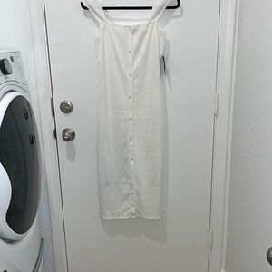 NWT Ribbed MIDI Dress White thick material dress